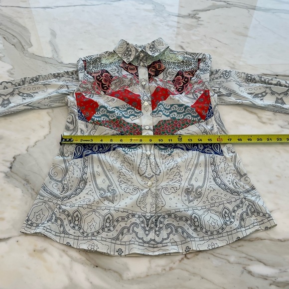 ETRO WHITE MULTI COTTON SHIRT SIZE IT 44 / US 8 NWTS! - Picture 11 of 17